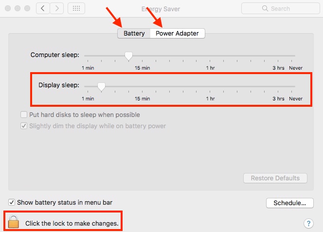 mac osx power settings energy saver